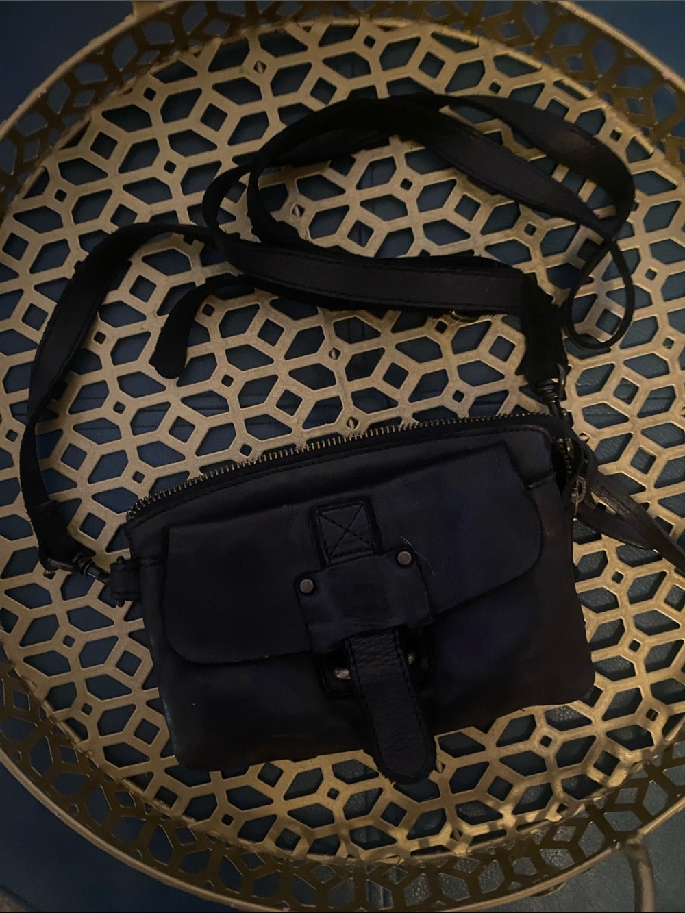 Compact Black Crossbody Bag with Front Flap - Women's Everyday Satchel